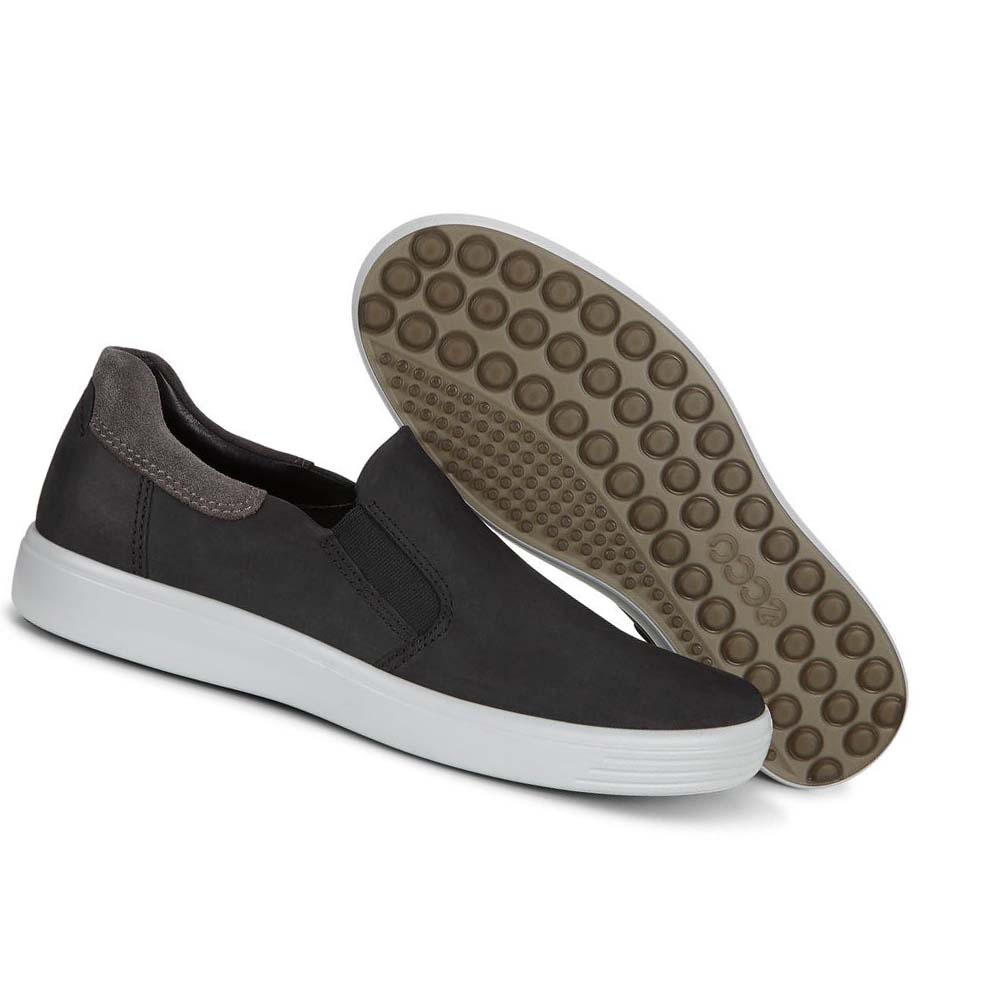 Ecco Soft 7 Slip-on Fritidssko Herre Svarte | NO 480QMA